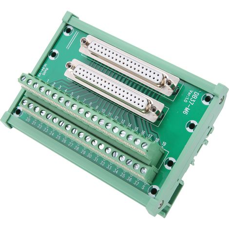 Connecteur de bornier DB37-M6 à double tête femelle pour montage sur rail DIN (1/5)