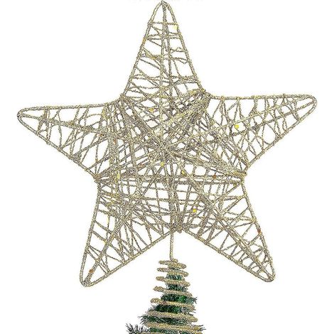 Décoration étoile pour sapin de Noël, décoration scintillante pour le sommet du sapin, décoration saisonnière (1/5)