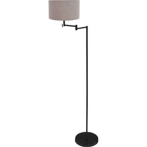 Mexlite - lampadaire - Bella - noir - lin métal - Ø 45cm - E27 - (1/4)