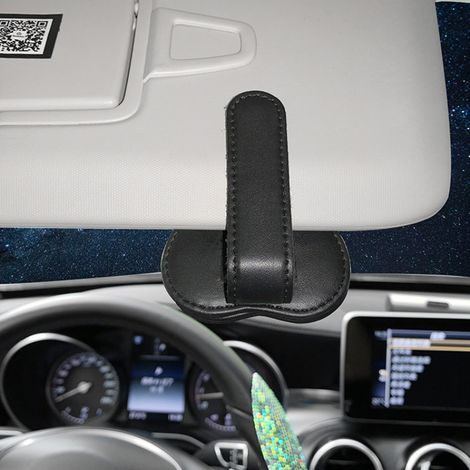 Support à lunettes de soleil pour pare-soleil de voiture en forme de cœur avec strass et aimant, clip de fixation pour lunettes et carte de stationnement. (1/3)