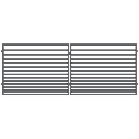 Polbram Doppeltor Leni 120 inkl. Zubehör-Set 300 x 120 cm anthrazit Gartentor (1/2)