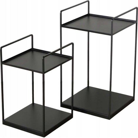 Boltze Mesas bajas Loft negras mate lote de 2