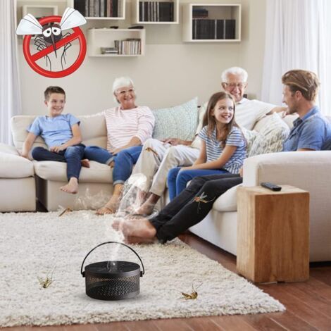 Porta spirale antizanzare classico, supporto in metallo resistente al calore con design floreale, manico e coperchio per interni ed esterni (1/4)