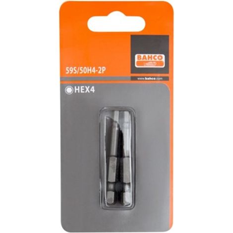 BLISTER 2 PUNTAS 1/4" HEX2 50MM - BAHCO