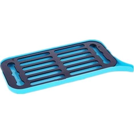 Support de vidange en plastique pour lave-vaisselle, plateau pour sèche-linge, grand support de séchage, organisateur de cuisine pour plan de travail, bac filtre à eau pour fruits (Couleur: Bleu) (1/5)