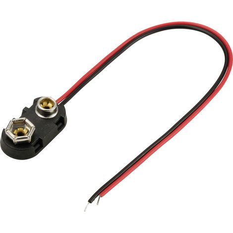 TRU COMPONENTS TC-13220564 Batterieclip 1x 9 V Block Druckknopfanschluss (L x B) 24 mm x 13 mm
