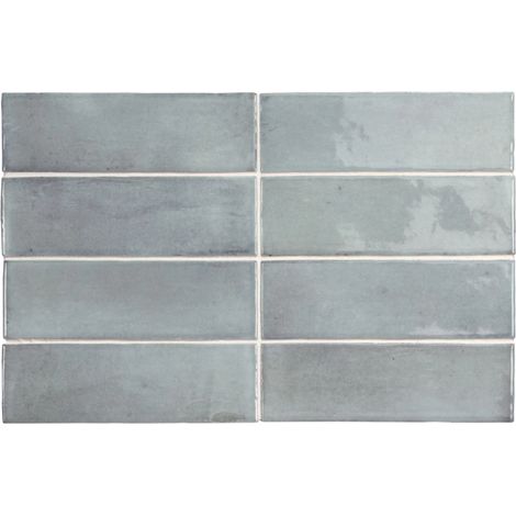 Carrelage sol / mur effet zellige bejmat marocain 5X15 cm bleu brillant 5X15 cm COCO BLUE GRASS WALL (vendu par boite de 0,50m2) (1/3)