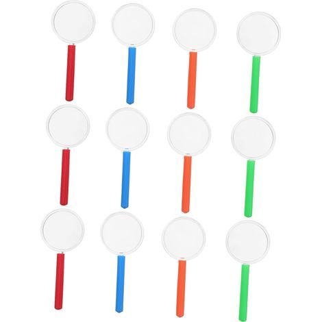 Lot de 12 mini loupes de poche pour lentilles en plastique acrylique - Outil pour les cours de sciences (1/5)