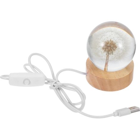 Lampe Boule Cristal LED avec Base Massif Veilleuse Sculpture (1/5)