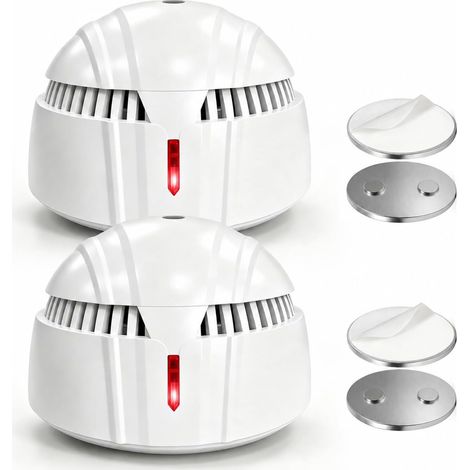 Détecteur de Fumée Mini, Pile Scellée 10 Ans, en 14604, Lot de 2 (1/5)