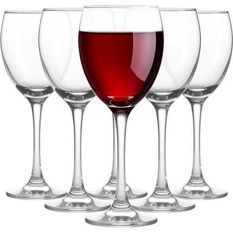 Ensemble De 6 verres à vin 0,3L Rouge Et Blanc Lavable Au Lave Vaisselle Transparent 6 x 300 ml (1/5)