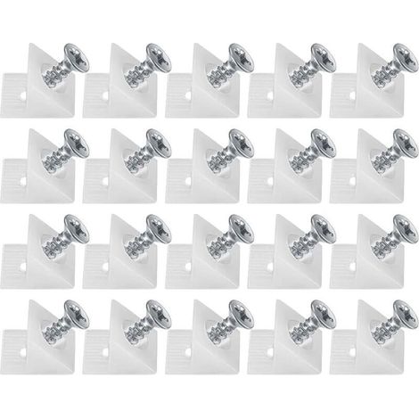 20 pieces of plastic drawer wedges, furniture fixing brackets, rear connectors, bottom drawer connectors with screws for repairing sagging furniture bottoms. (1/4)