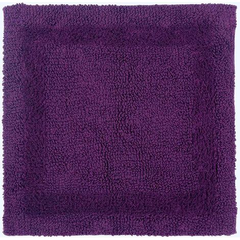 HOMESCAPES Luxury Reversible Cotton Shower Mat - Plum