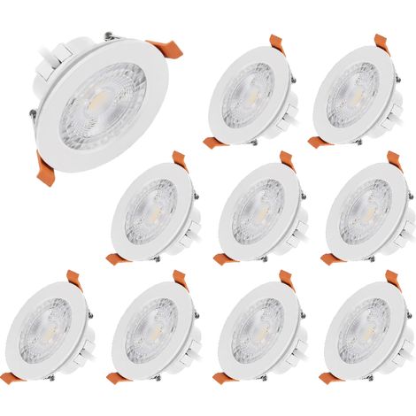 Lot de 10 Spots LED Encastrables Etanches D68 7W CCT IP54 Blancs - 60 deg - Switch 3000-4000-6500K (1/5)