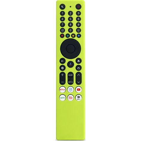 Housse en Silicone Jaune pour Télécommande TV Compatible TCL RC833A, Protection Antichoc et Antipoussière avec Ouvertures (1/5)