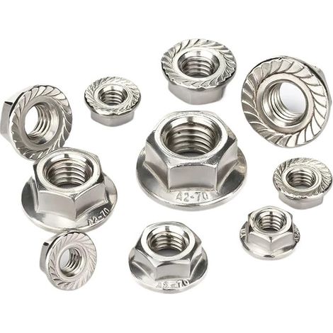 Écrous à embase hexagonale gauche en acier inoxydable SS304 M5 M6-M12 (1/5)
