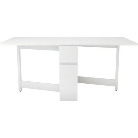 Table Console Pliante "Kungla" 170cm Bouleau Blanc (1/5)