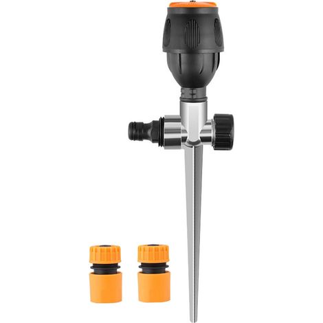 Arroseur Rotatif 360° - Tête D'arrosage À Insertion Au Sol - 4 Points De Sortie - Réglage 90°/180°/360° - En Alliage ABS Et Laiton - 26,5 x 10,5 x 2,5 cm - 1 Pièce (1/5)