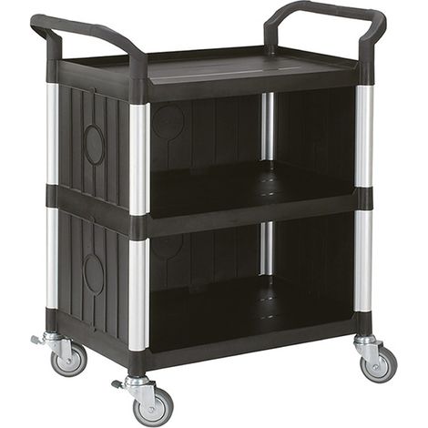 Servierwagen aus Polypropylen 3 Platten 680x450mm - mit Kasten - 250kg - S5C