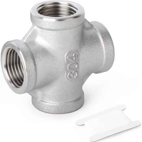 Stück 5-Wege-Rohrverschraubung aus Edelstahl, 1" BSP Innengewinde 4-Wege-Verschraubungen 1" BSP (1 Stück) (1/5)