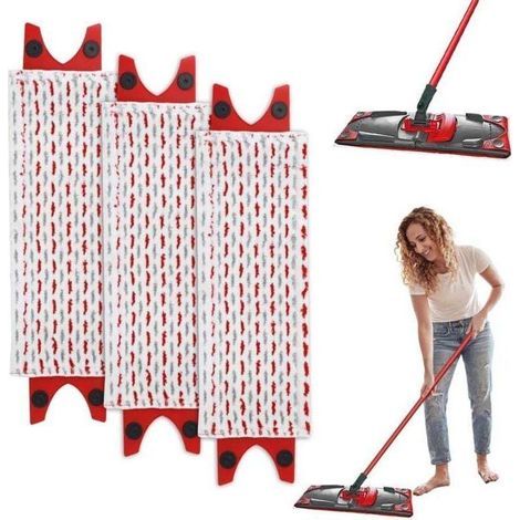 3 Pièces Serpillere Recharge pour Vileda Balai Microfibre Kit, pour Vileda Ultramax Mop/UltraMax Plus/Easy Wring UltraMax Absorbante Recharge, 46 × (1/5)