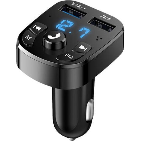 Bluetooth car radio adapter for MP3 player, fast charger with two USB ports (1/5)
