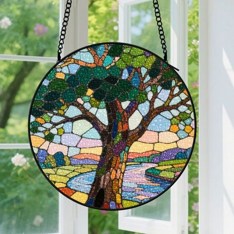 Capteur de soleil en vitrail - décoration spirituelle 9cm (1/4)