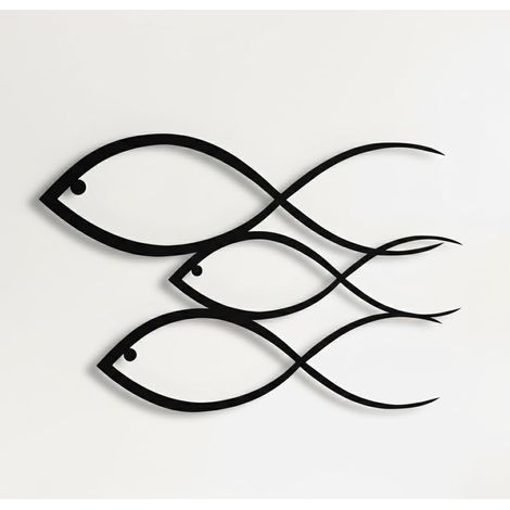Décoration murale en métal Poisson Art mural en métal (61 x 36cm) (1/5)