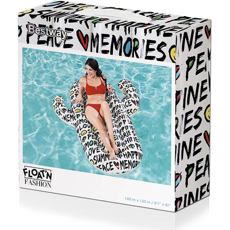 Bestway - Matelas de natation gonflable Cactus 185x155 cm (1/4)