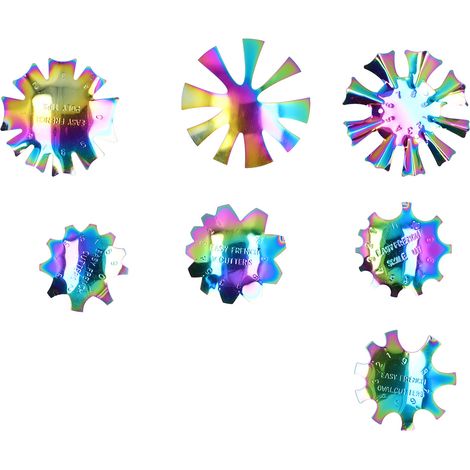 Lot de 7 coupe-cuticules en acier inoxydable pour manucure - outil à lignes sourires et bords d'ongle multicolore (1/5)