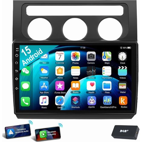 Pour VW Touran 1T1 1T2 1T3 2003-2010 Android 15 Autoradio GPS Carplay 1+32G DAB