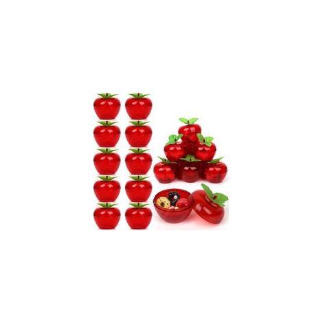 Lot de 20 boîtes en forme de pommes en plastique pour sapin de Noël, boules de Noël, décorations de fête, mariage, fruits, fournitures pour professeurs et enfants (1/5)