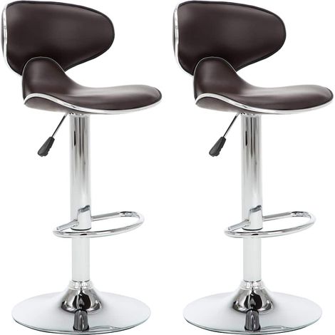 Maison Exclusive - Tabourets de bar 2 pcs marron similicuir (1/5)