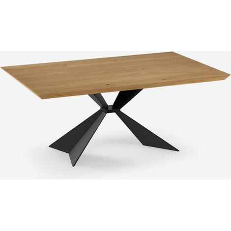 Taurus, Tavolo fisso con top Impiallacciato Rovere naturale (90cm X 160cm H. 76cm) Made in Italy Duzzle (1/4)