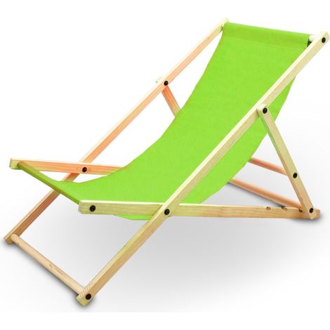 Liegestuhl Sonnenliege Gartenliege Holzliege Strandliegestuhl Campingstuhl Holz Klappbar (Grün)