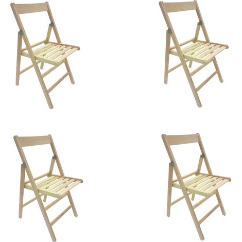 sedia richiudibile in legno di faggio naturale set 4 (1/2)
