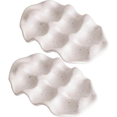 Porte-œufs en céramique à six compartiments : style simple et moderne — facile à nettoyer et réutilisable. (1/5)