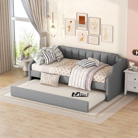 Lit canapé-Convertible gigogne-Lit simple jour-Dimensions compactes-97x213x81cm-Sans matelas (1/5)