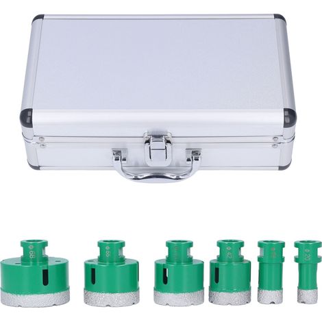 Kit de 6 forets diamantés M14, perçage à sec sans bavure, pour verre carrelage marbre granit (1/5)