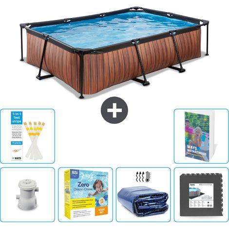 Exit-toys Piscina Exit Rectangular - Efecto madera - 300x200x65 cm - 7-piezas  S285 (1/5)