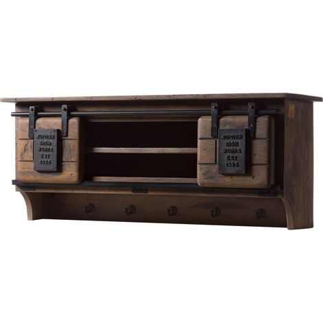 Wandgarderobe Mango 115x30x45 braun lackiert RAILWAY 459