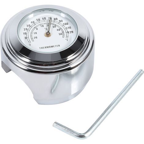 7/8" 1" Wasserdichtes Motorrad-Lenkerthermometer mit Temperaturanzeige, weiß (1/5)