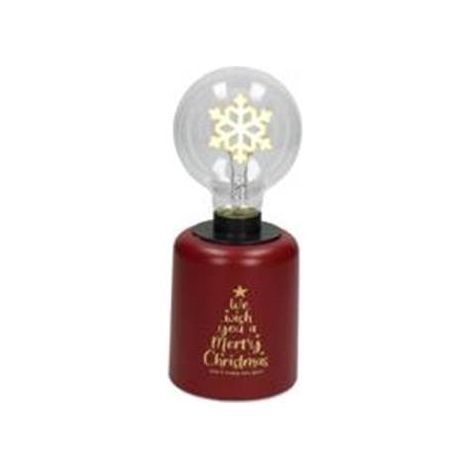 Tognana Lampada Fiocco Natale con Led H 21 Cm Christmas Lamp Rosso