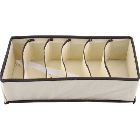 1 caja de almacenamiento plegable, con múltiples compartimentos, para ropa interior y calcetines, ideal para organizar cajones. (1/5)