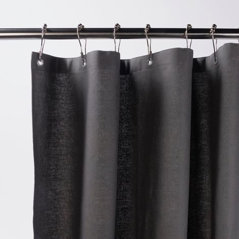 BATHBAZAAR - Rideau de douche LINOS Anthracite 180x200 cm (1/3)