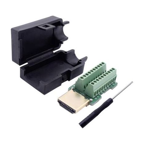 HDMI embase mâle verticale TRU COMPONENTS T1904C104 Nombre de pôles: 20 noir 1 pc(s)