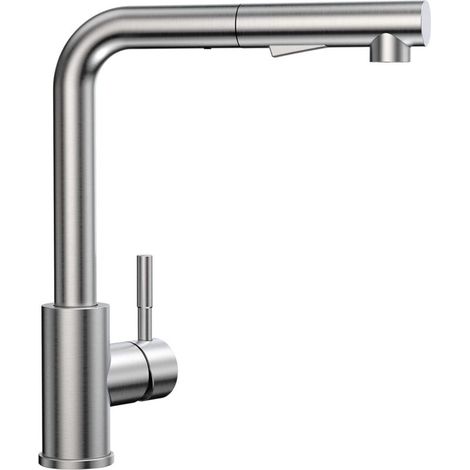 Robinet Cuisine Douchette avec 2 Modes de Pulvérisation, Mitigeur Cuisine avec Douchette Extractible Rotatif à 360° Froid & Chaud Disponible, Robinet Evier Acier Inoxydable Brossé