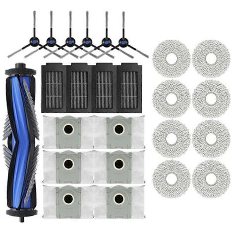 Pièces détachées pour aspirateur robot ECOVACS T50 PRO OMNI / T50 OMNI : brosse principale, lingettes de nettoyage, filtres HEPA, sacs à poussière