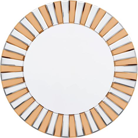 Specchio Decorativo da Parete Rotondo 80cm Specchio Vintage da Parete con cornice vetro argento fume specchio da arredamento (1/5)