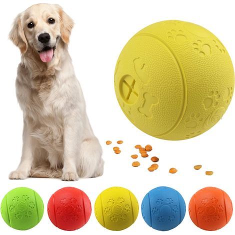 Pelota de juguete para perros de caucho natural de 8 cm: estimula la interacción y el entrenamiento contiene premios. (1/5)